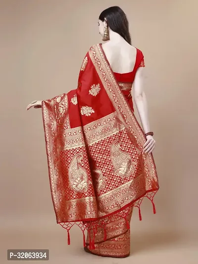 Elegant Art Silk Zari Woven Women Saree with Blouse piece-thumb2