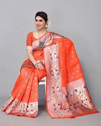 Elegant Art Silk Zari Woven Women Saree with Blouse piece-thumb3