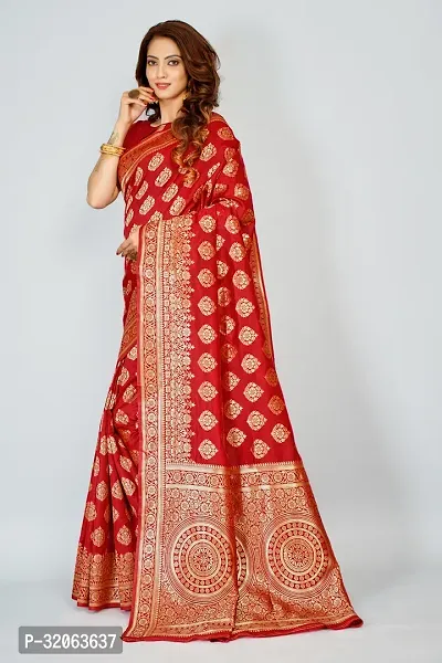 Elegant Art Silk Zari Woven Women Saree with Blouse piece-thumb3