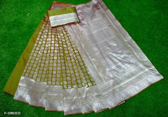 Elegant Art Silk Zari Woven Women Saree with Blouse piece