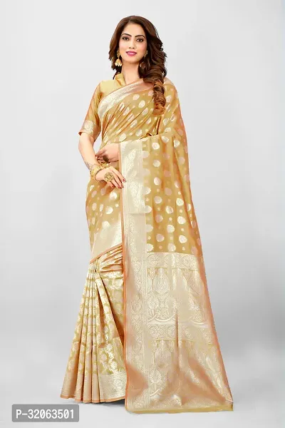 Elegant Art Silk Zari Woven Women Saree with Blouse piece-thumb0