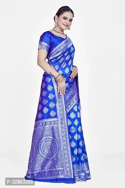 Elegant Art Silk Zari Woven Women Saree with Blouse piece-thumb4