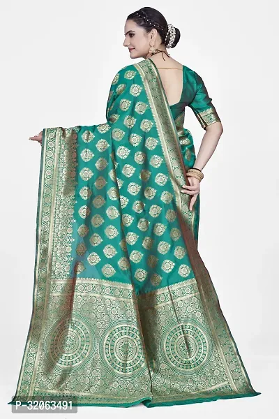 Elegant Art Silk Zari Woven Women Saree with Blouse piece-thumb2