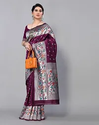 Elegant Art Silk Zari Woven Women Saree with Blouse piece-thumb3