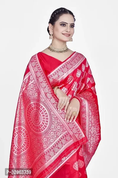 Elegant Art Silk Zari Woven Women Saree with Blouse piece-thumb5