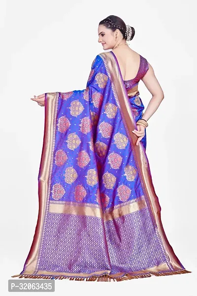 Elegant Art Silk Zari Woven Women Saree with Blouse piece-thumb4