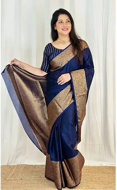 Stylish Art Silk Saree with Blouse piece For Women