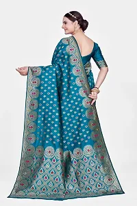 Elegant Art Silk Zari Woven Women Saree with Blouse piece-thumb1