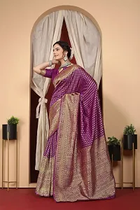 Elegant Art Silk Zari Woven Women Saree with Blouse piece-thumb2