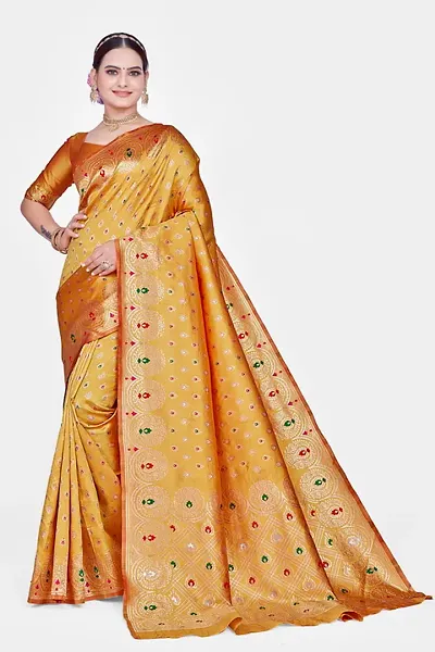 New In Art Silk Saree with Blouse piece 