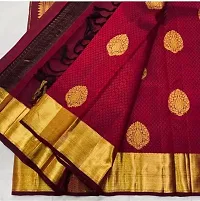 Stylish Jacquard::Art Silk Maroon Zari Woven Saree with Blouse piece-thumb1