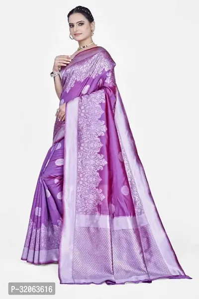 Elegant Art Silk Zari Woven Women Saree with Blouse piece-thumb3