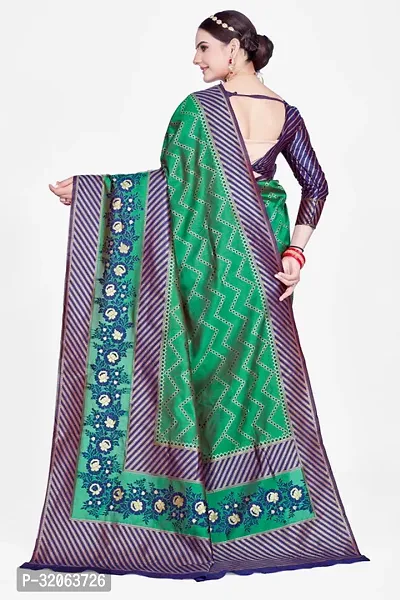 Elegant Art Silk Zari Woven Women Saree with Blouse piece-thumb3