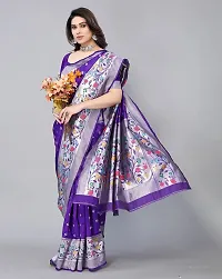 Elegant Art Silk Zari Woven Women Saree with Blouse piece-thumb3