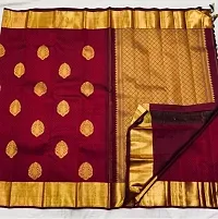 Stylish Jacquard::Art Silk Maroon Zari Woven Saree with Blouse piece-thumb2