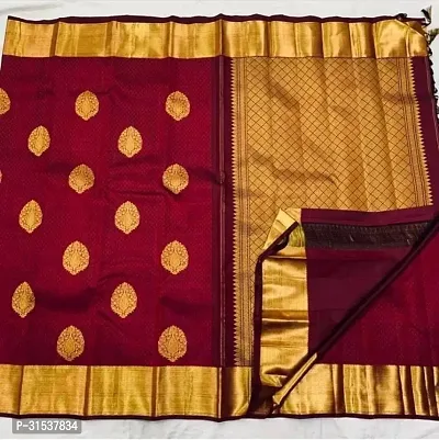 Stylish Jacquard::Art Silk Maroon Zari Woven Saree with Blouse piece-thumb3