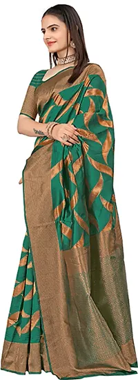 Elegant Art Silk Zari Woven Women Saree with Blouse piece-thumb2