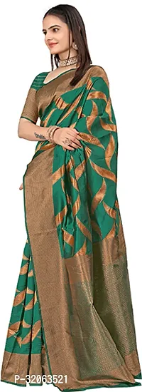 Elegant Art Silk Zari Woven Women Saree with Blouse piece-thumb3