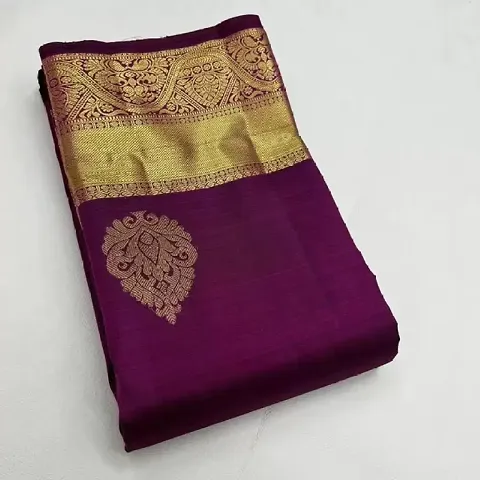 Stylish Jacquard::Art Silk Zari Woven Saree with Blouse piece