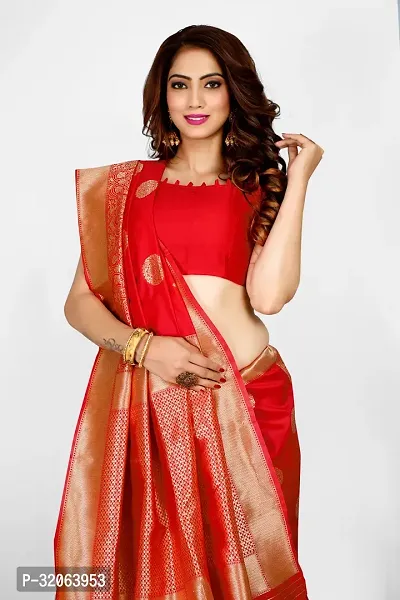 Elegant Art Silk Zari Woven Women Saree with Blouse piece-thumb5