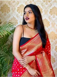 Elegant Art Silk Zari Woven Women Saree with Blouse piece-thumb2