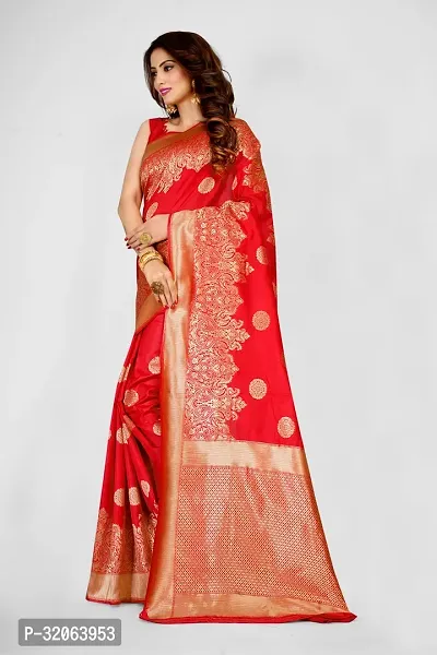 Elegant Art Silk Zari Woven Women Saree with Blouse piece-thumb3