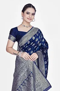 Elegant Art Silk Zari Woven Women Saree with Blouse piece-thumb4