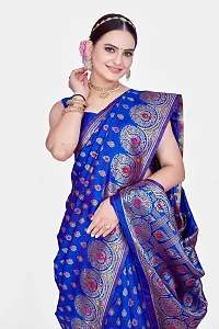 Elegant Art Silk Zari Woven Women Saree with Blouse piece-thumb2