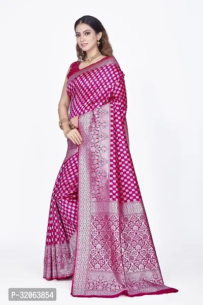 Elegant Art Silk Zari Woven Women Saree with Blouse piece-thumb3