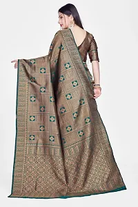 Stylish Art Silk Dark Green Zari Woven Saree with Blouse piece-thumb3