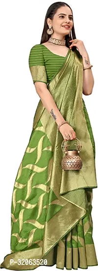 Elegant Art Silk Zari Woven Women Saree with Blouse piece-thumb4