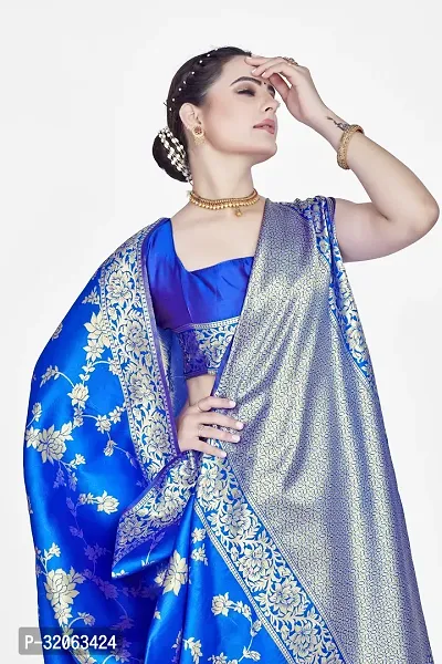 Elegant Art Silk Zari Woven Women Saree with Blouse piece-thumb5