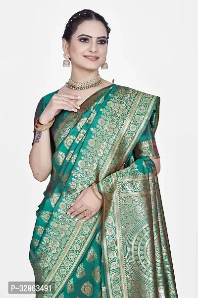 Elegant Art Silk Zari Woven Women Saree with Blouse piece-thumb5