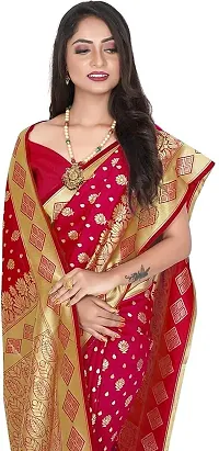 Elegant Art Silk Zari Woven Women Saree with Blouse piece-thumb3