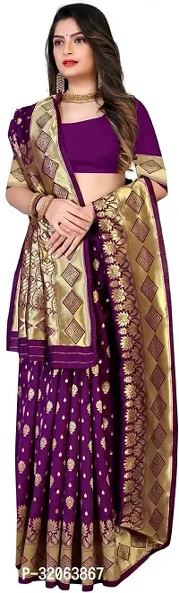 Elegant Art Silk Zari Woven Women Saree with Blouse piece-thumb4