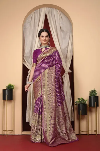 Elegant Art Silk Saree with Blouse piece 