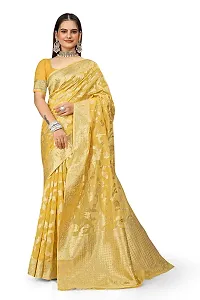 Elegant Art Silk Zari Woven Women Saree with Blouse piece-thumb1