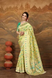 Elegant Organza Zari Woven Women Saree with Blouse piece-thumb1