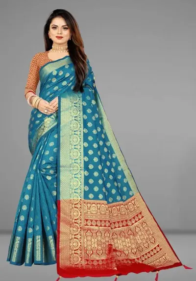 Elegant Silk Blend Saree with Blouse piece 