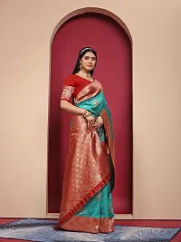 Elegant Art Silk Zari Woven Women Saree with Blouse piece-thumb3