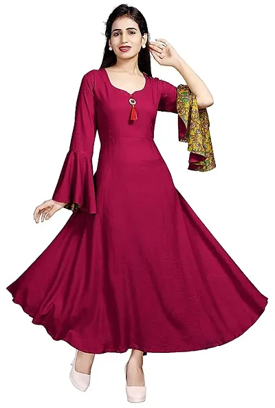 Venisa Women's Rayon Regular Knee-Length Kurta