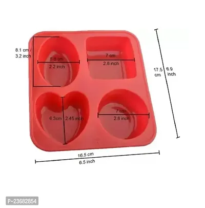 Silicon Soap Mold Mould, Red,  Pack of 1-thumb2
