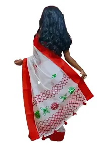 Fashadil Stylish Cotton Embroidered Kids Saree Set with Separate Blouse Piece and Petticoat-thumb2