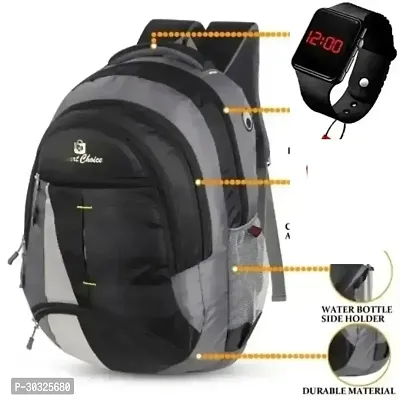 35L Casual Waterproof Laptop Backpack For School College With Watch For Men-thumb0