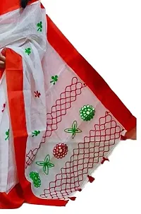 Fashadil Stylish Cotton Embroidered Kids Saree Set with Separate Blouse Piece and Petticoat-thumb3