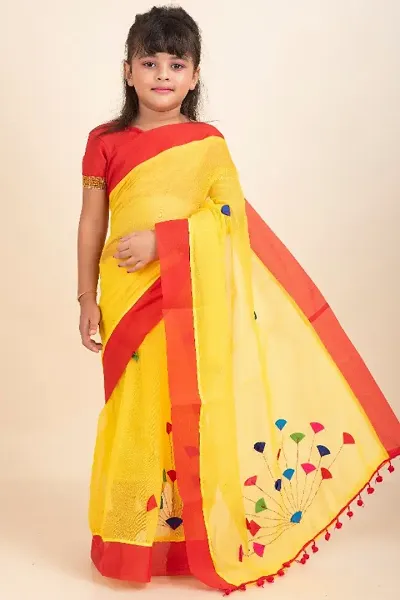 Girls Handloom Cotton Saree