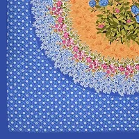 104 TC Cotton Double Jaipuri Prints Flat Bedsheet Pack of 1 Blue-thumb1