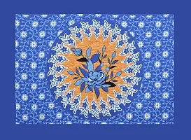 104 TC Cotton Double Jaipuri Prints Flat Bedsheet Pack of 1 Blue-thumb2