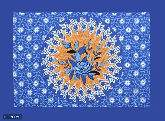 104 TC Cotton Double Jaipuri Prints Flat Bedsheet Pack of 1 Blue-thumb3