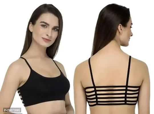 Stylish Black Net Solid Bras For Women-thumb0